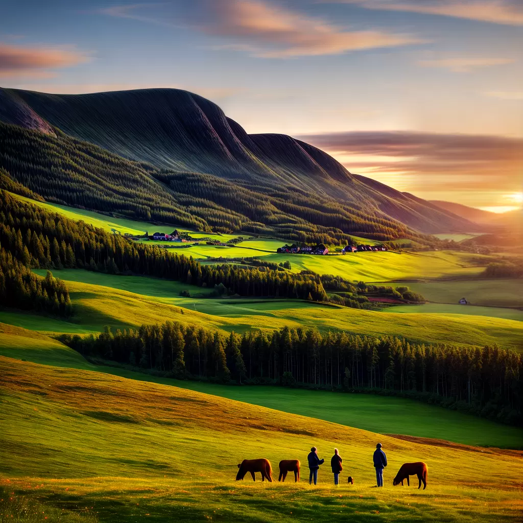 Fotos raizes noruega familia paisagem por do sol