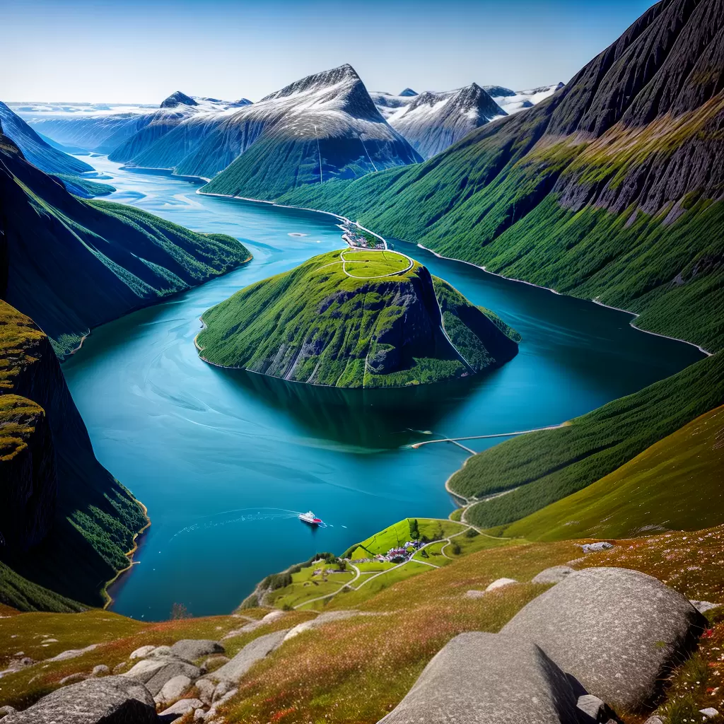 Fotos fiorde noruega montanha agua raizes