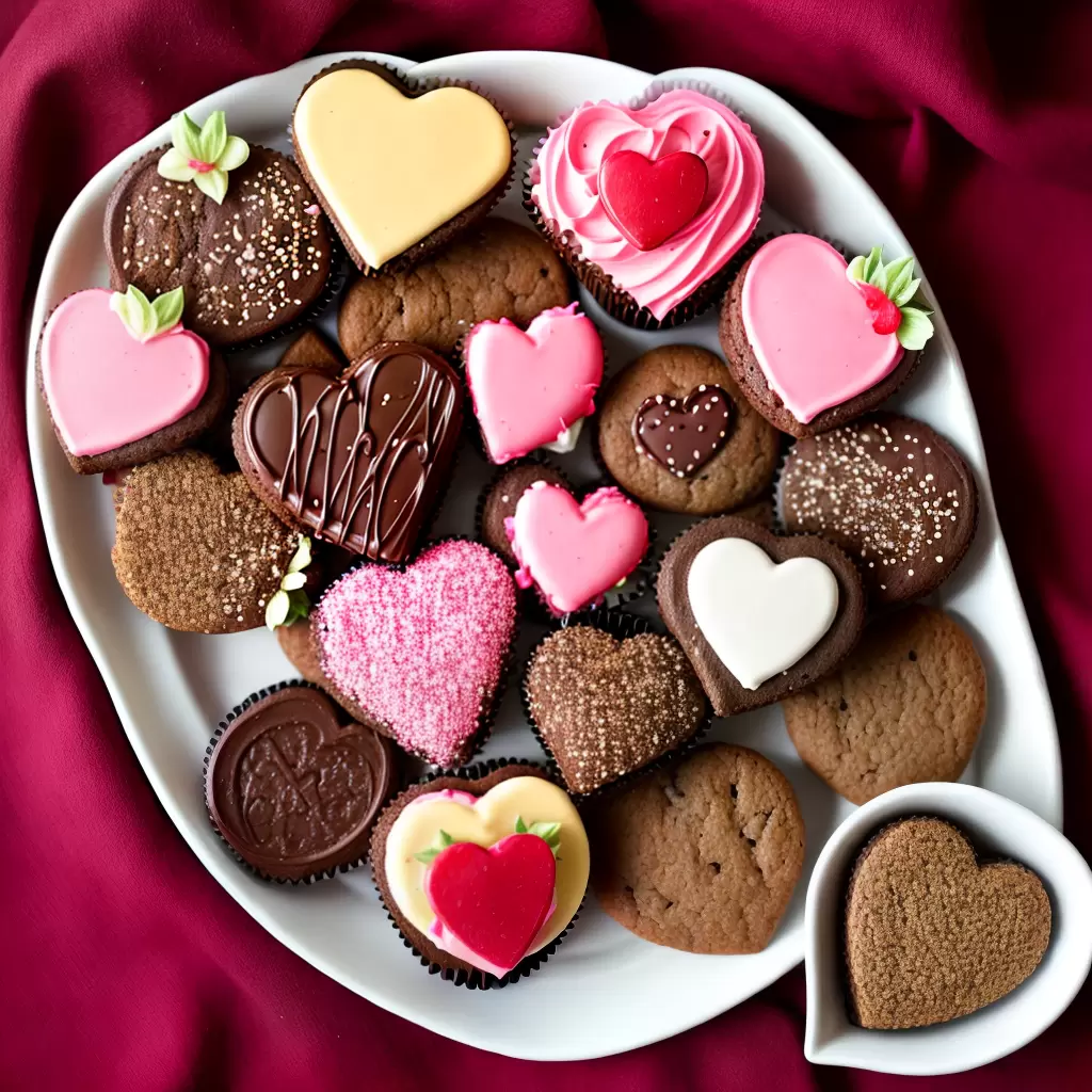 Fotos bandeja doces coracao valentines
