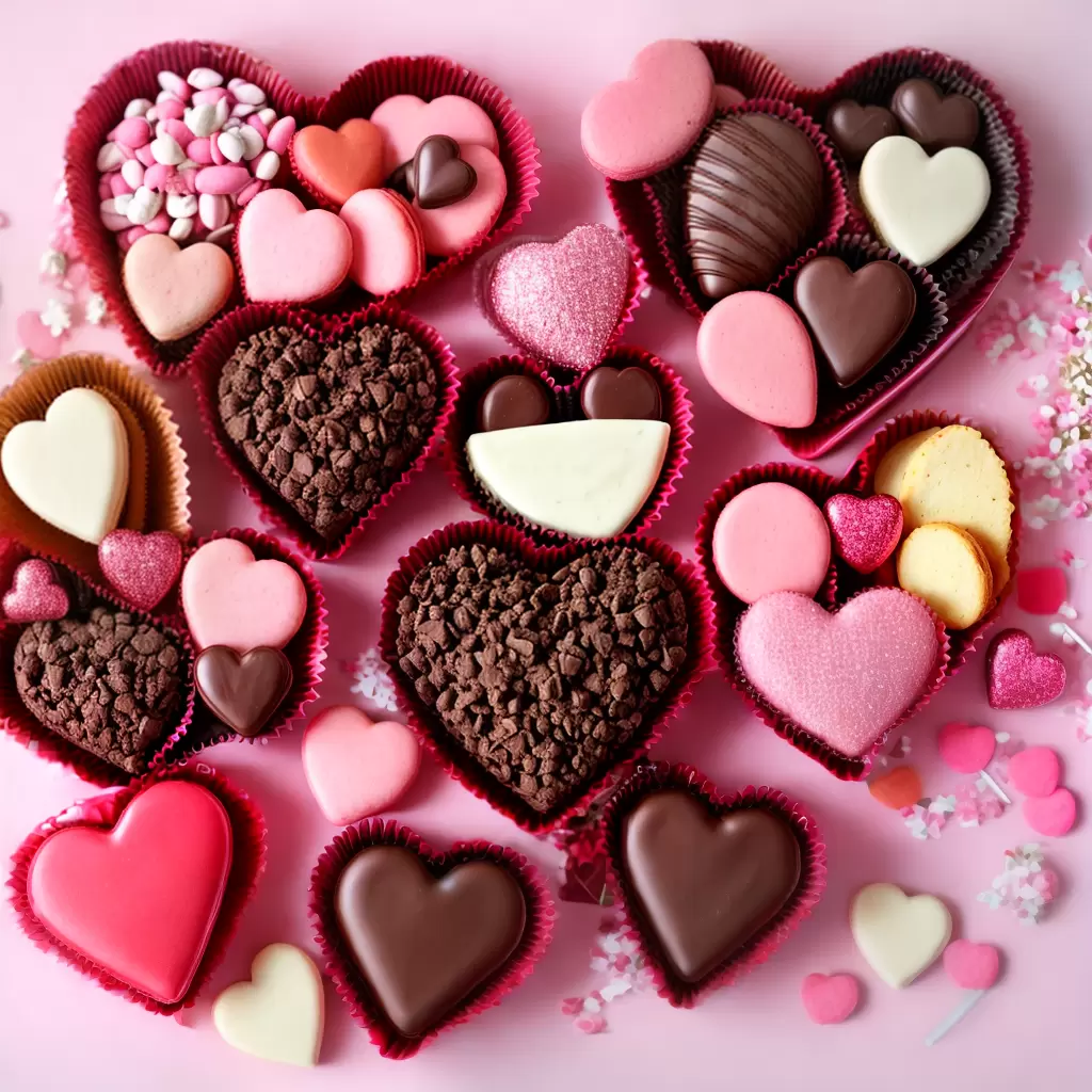 Fotos bandeja amor doces rosa vermelho