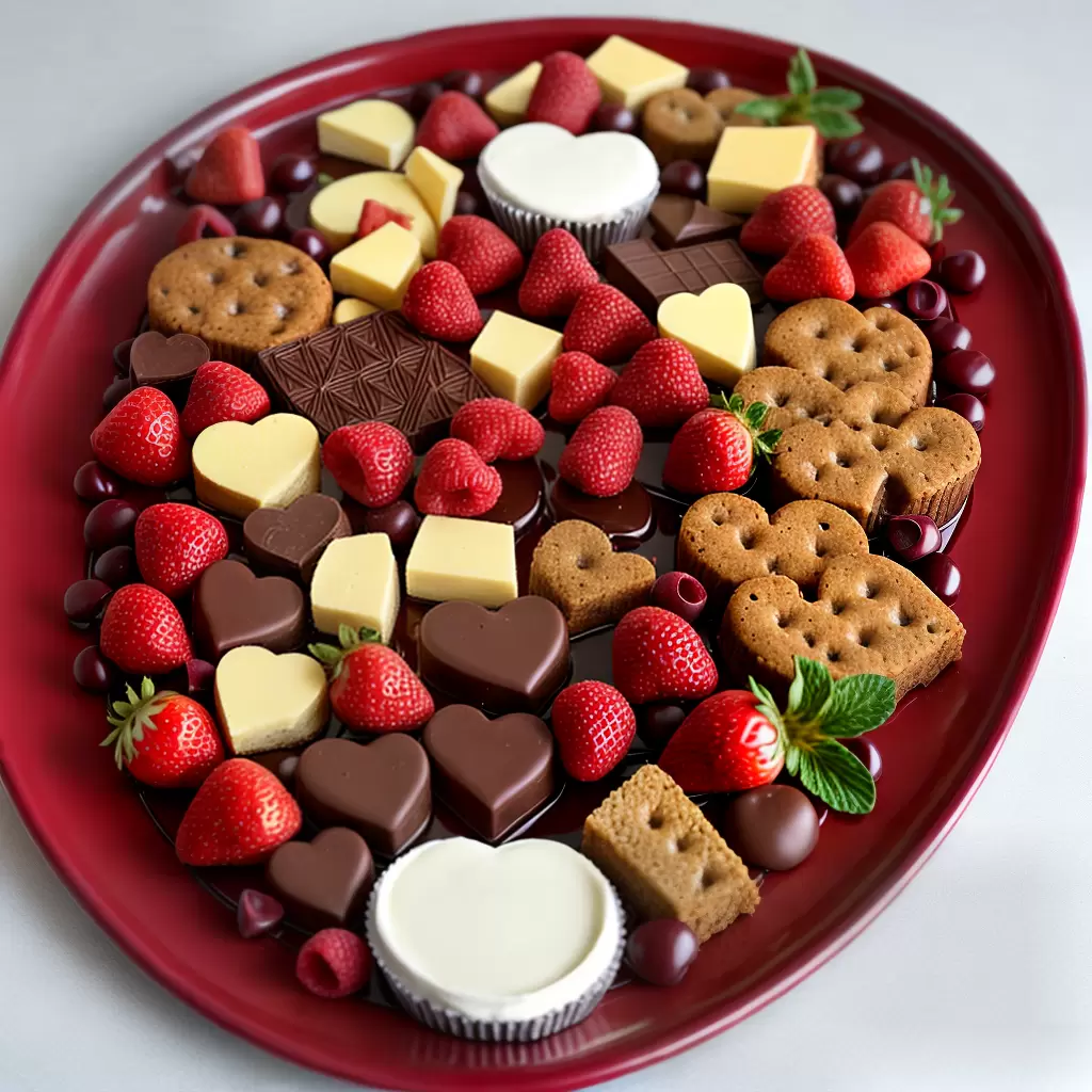 Fotos bandeja amor doces chocolate morango frutas