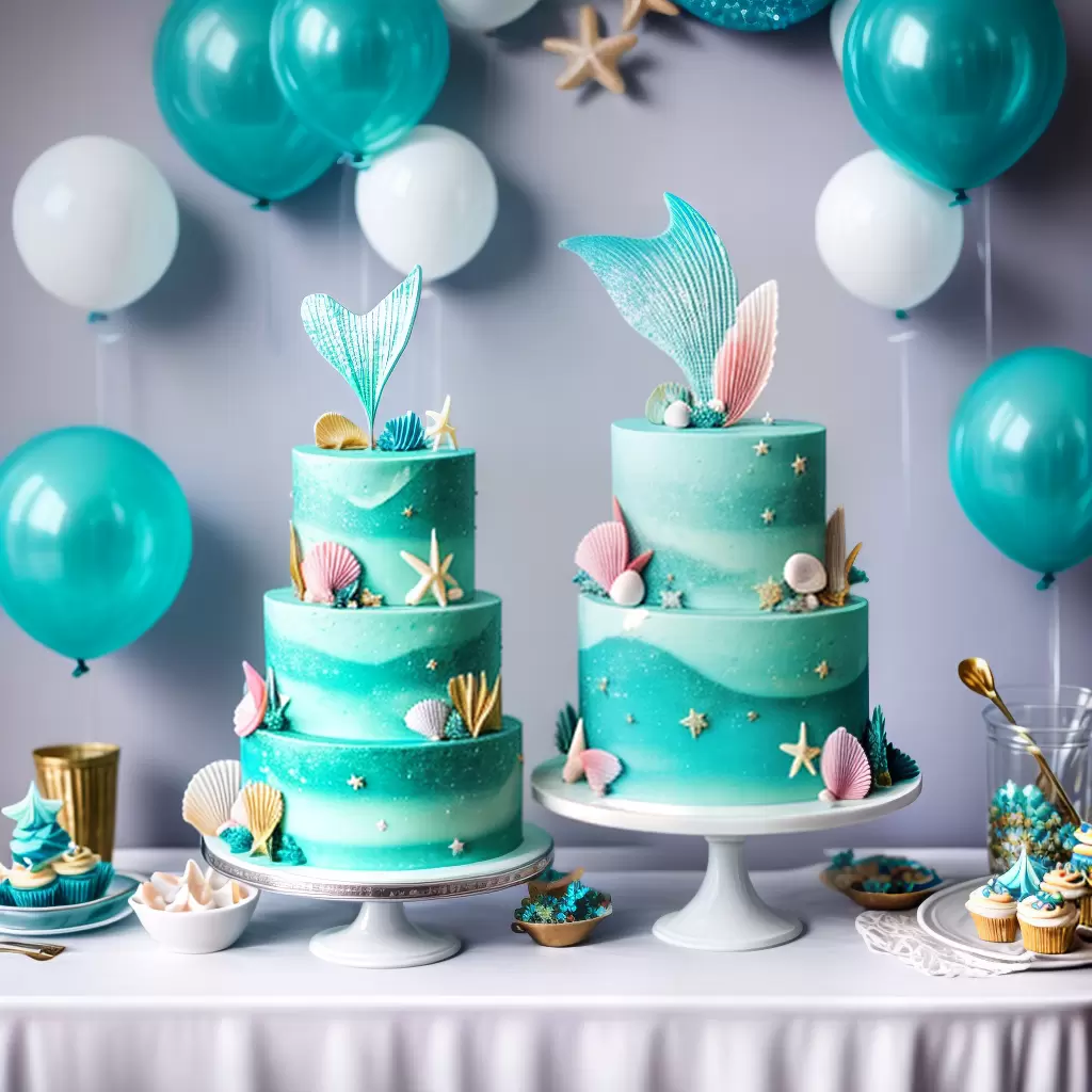 Fotos bolo sereia cupcakes concha baloes fundo mar Fotos bolo sereia cupcakes concha baloes fundo mar
