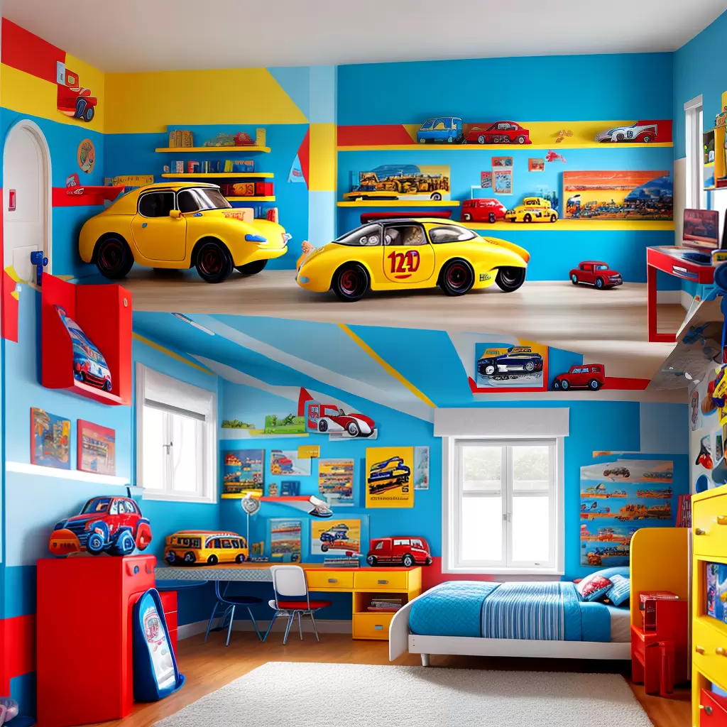 Fotos quarto infantil carro brinquedos mat