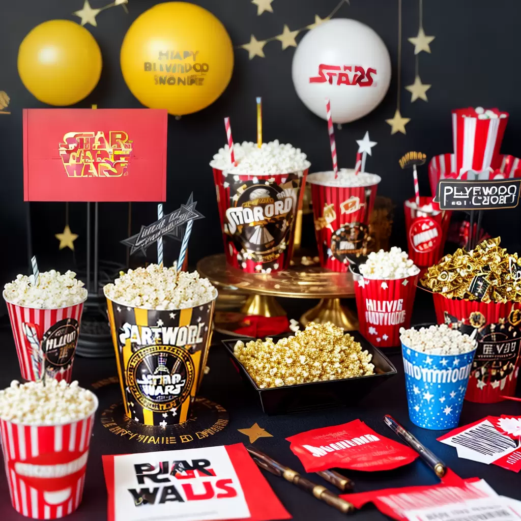 Fotos festa aniversario tema cinema cake reels popcorn tickets