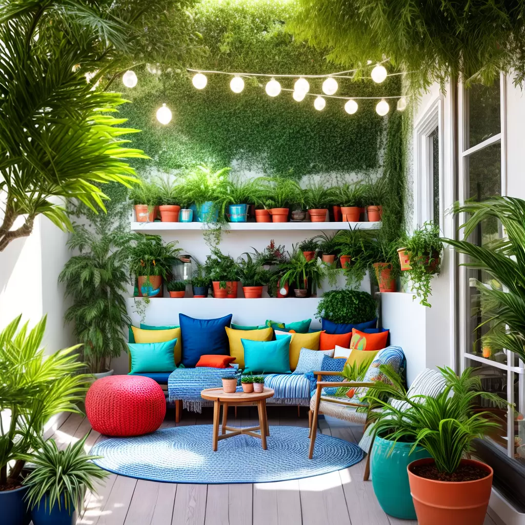 Fotos decor externo plantas luzes almofadas
