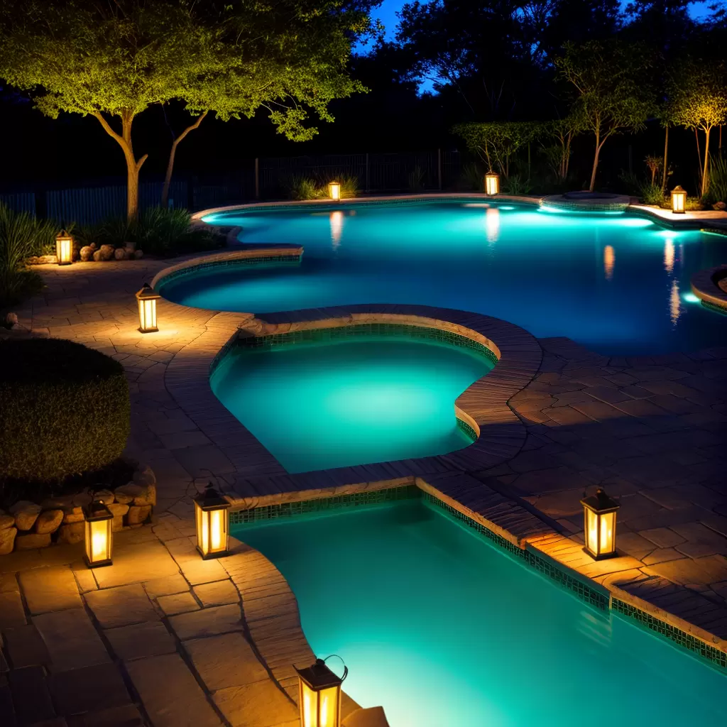 Fotos piscina luzes velas festa noite Fotos piscina luzes velas festa noite