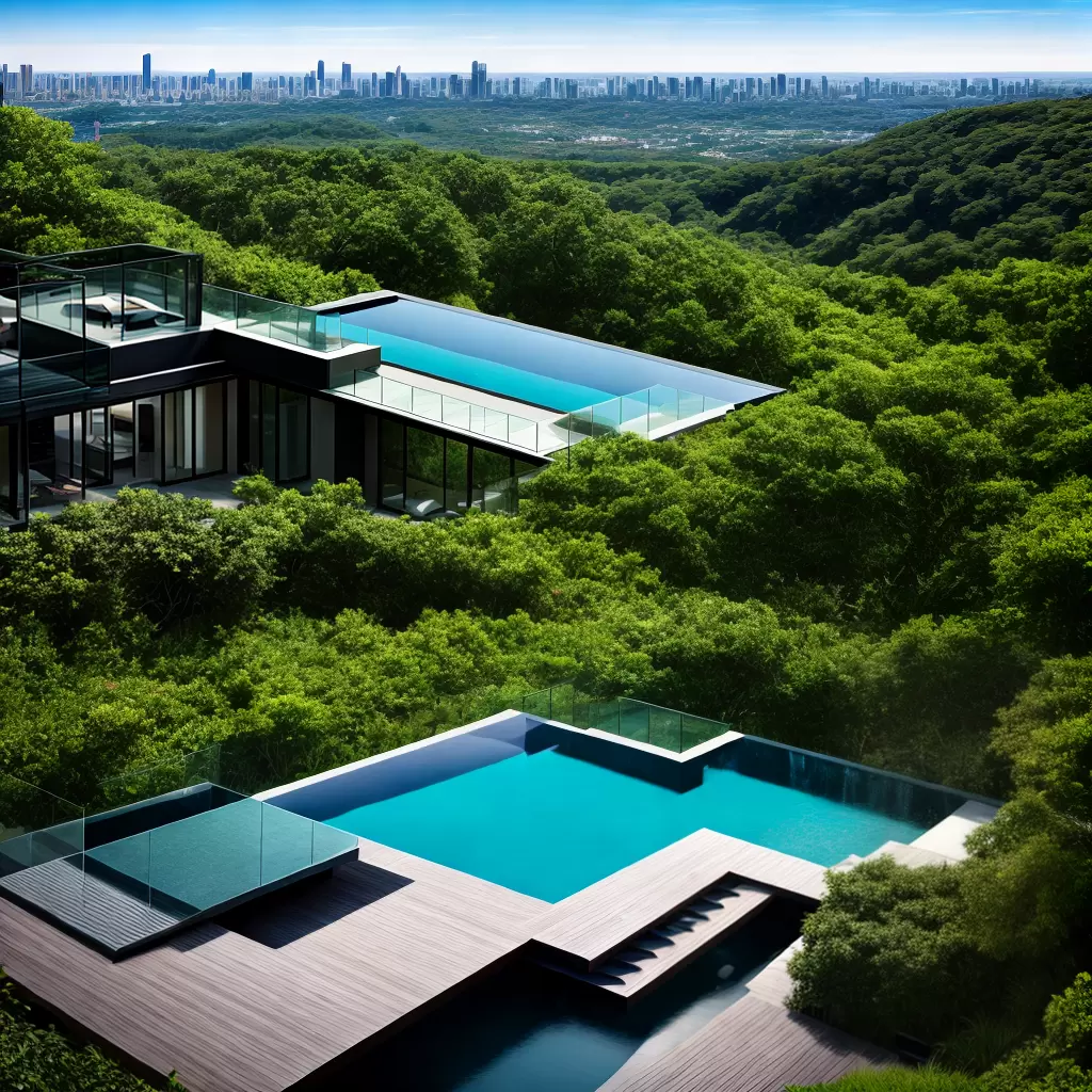 Fotos piscina infinita skyline luxo arquitetura Fotos piscina infinita skyline luxo arquitetura
