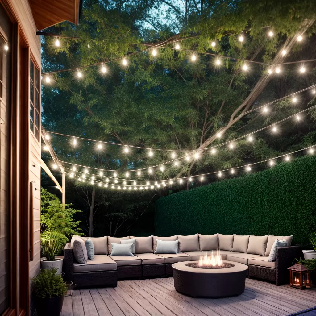 Fotos lounge externo fogo luzes mesa planta