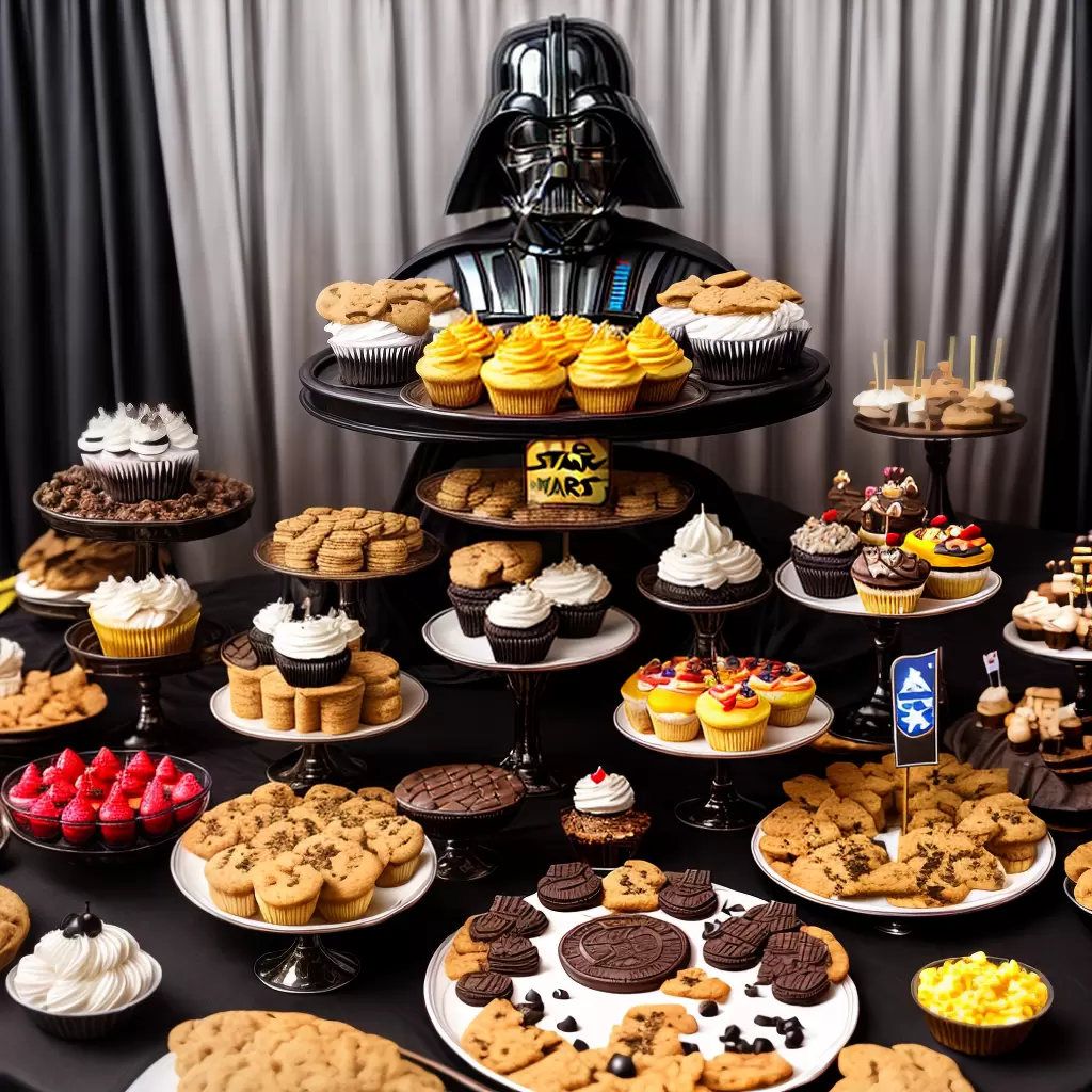 Fotos mesa doces star wars cupcakes cookies pops