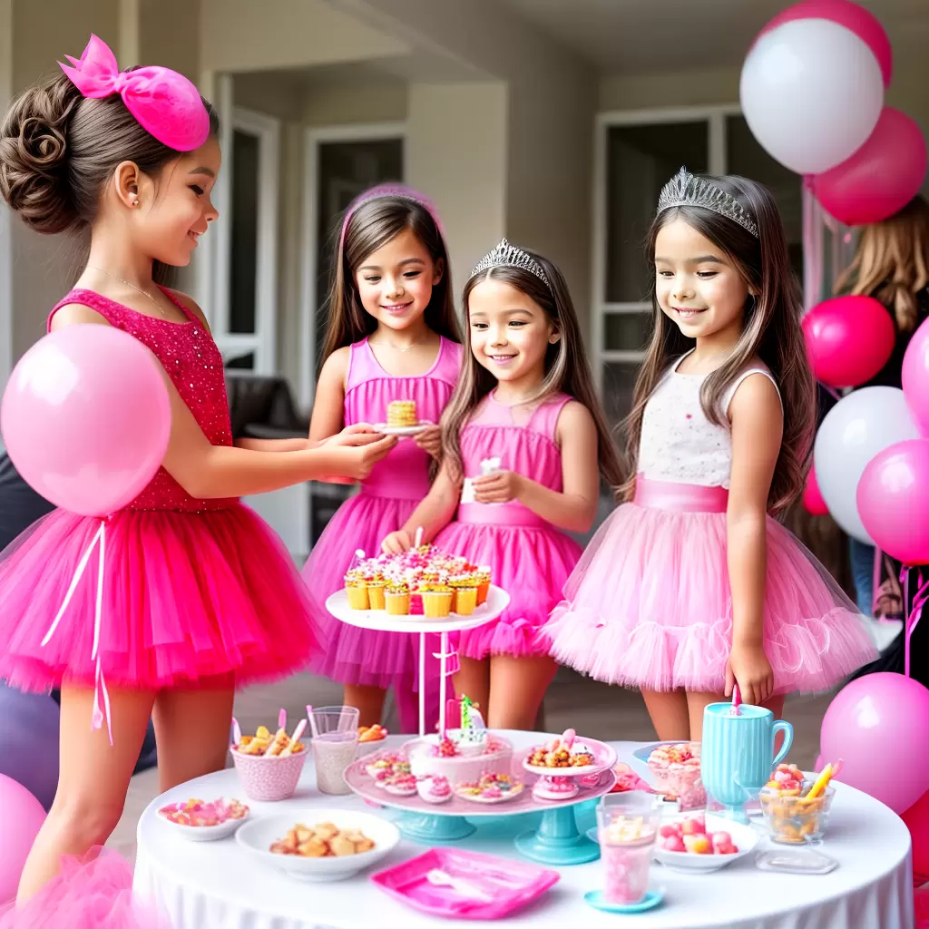 Fotos festa barbie meninas tutu tiara