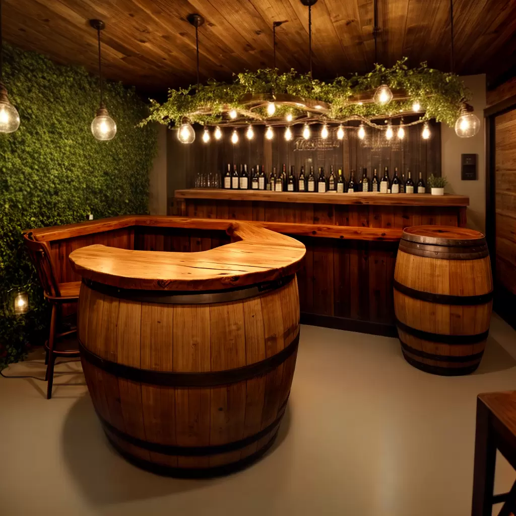 Fotos barrel vinho luzes moderno rustico