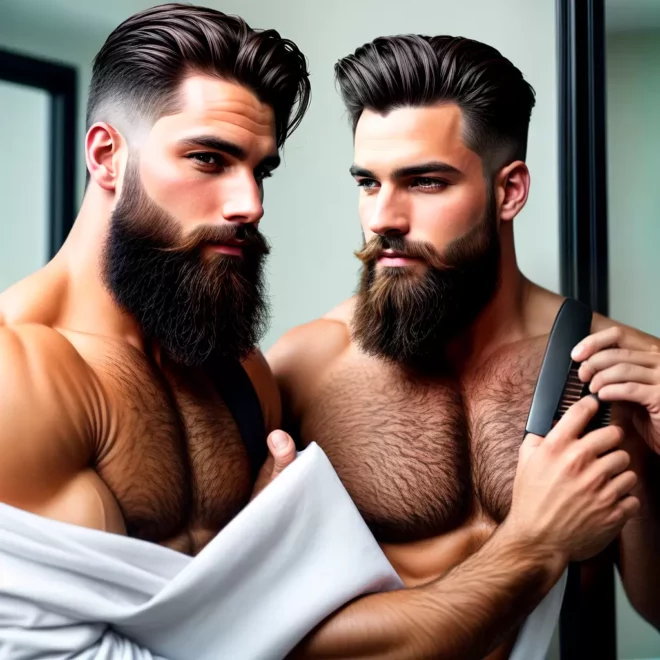 Fotos homem barba cuidado espelho Fotos homem barba cuidado espelho