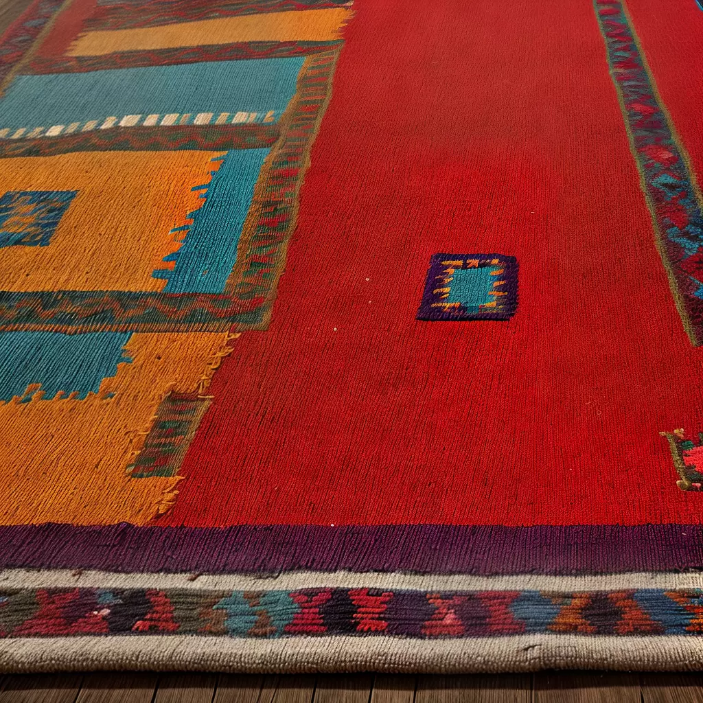 Fotos tapete kilim geometrico colorido madeira 3 Fotos tapete kilim geometrico colorido madeira 3