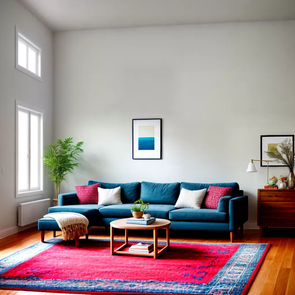 Fotos sala minimalista sofa rug tibetano