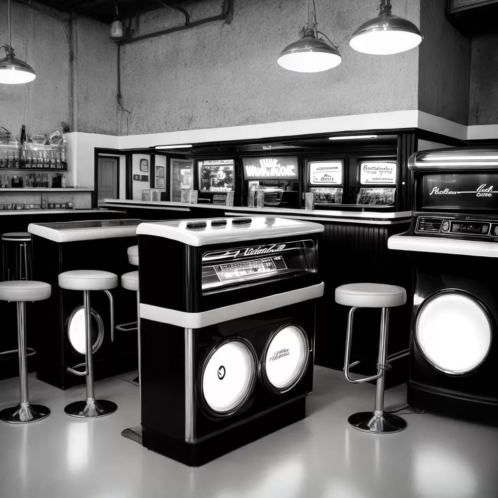Fotos jukebox diner retro danca vinil