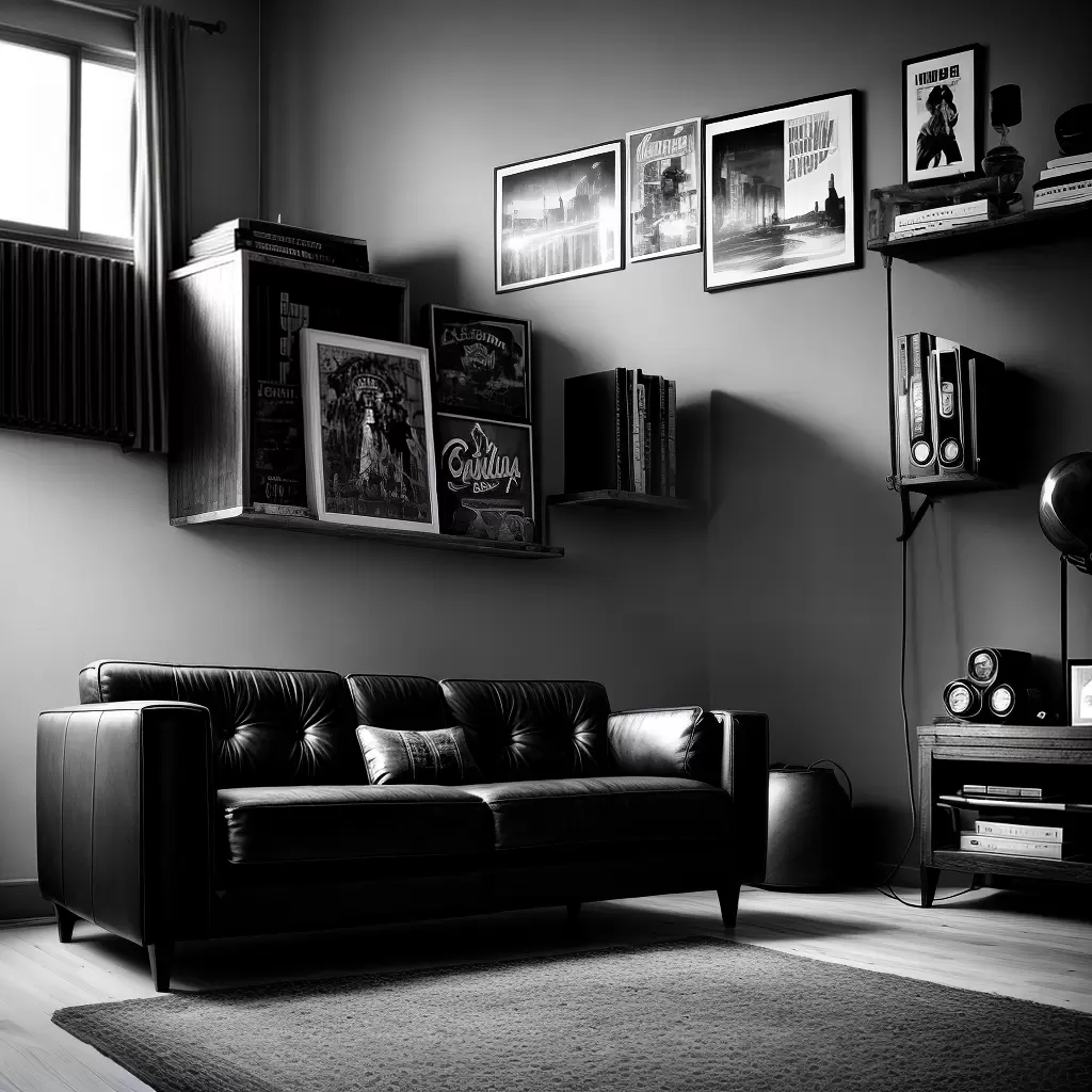 Fotos sala grunge sofa discos arte