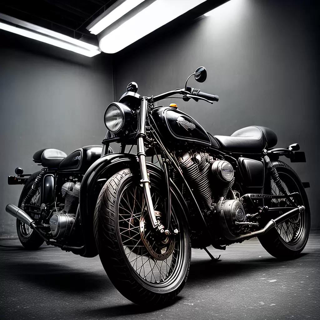 Fotos moto vintage garagem preto branco