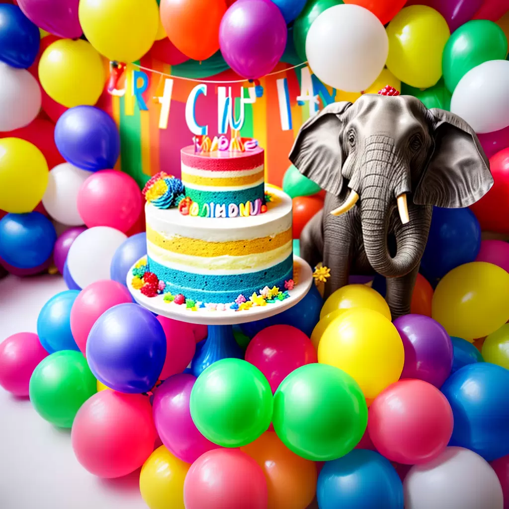 Fotos bolo arco iris elefante baloes foto Fotos bolo arco iris elefante baloes foto