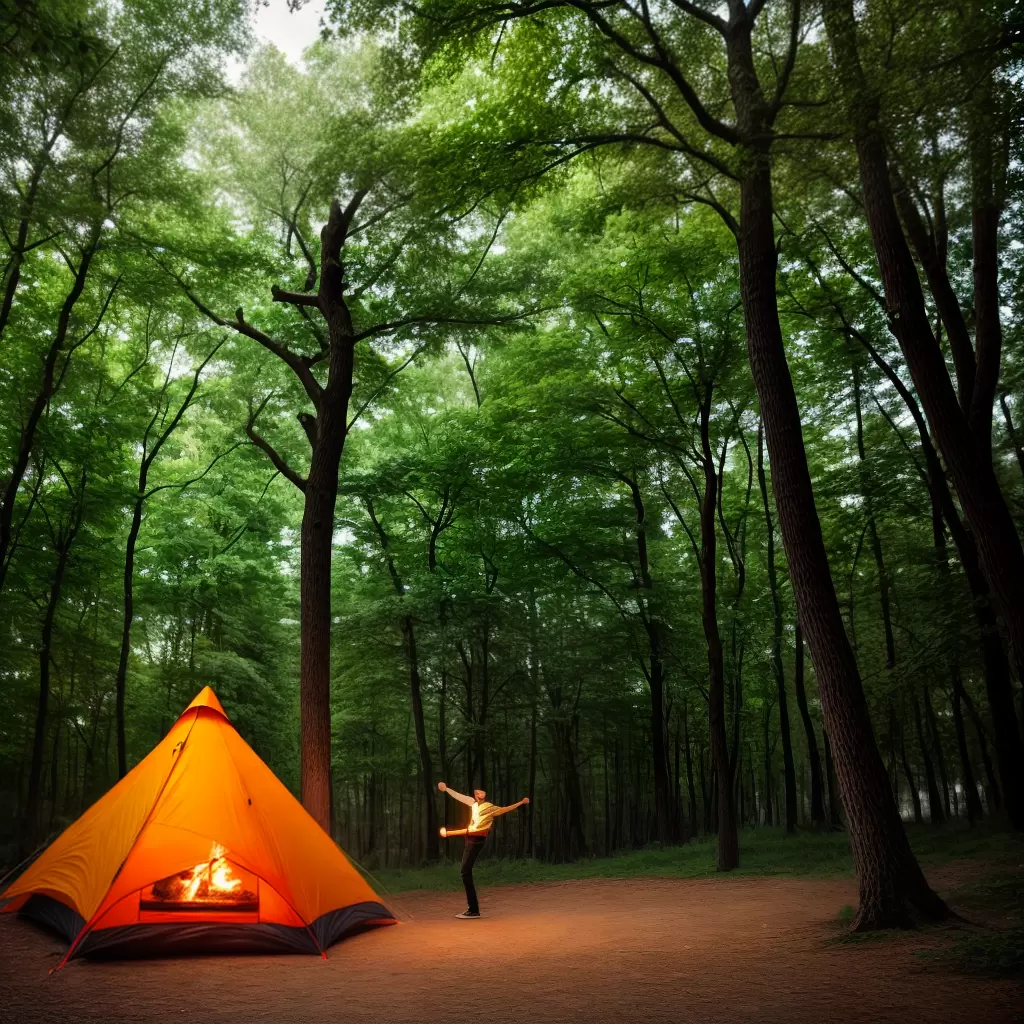 Fotos equilibrio slackline acampamento natureza Fotos equilibrio slackline acampamento natureza