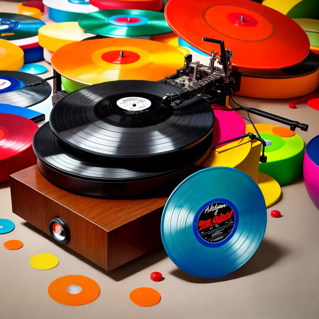 Fotos tocador vinil colorido convite retro Fotos tocador vinil colorido convite retro