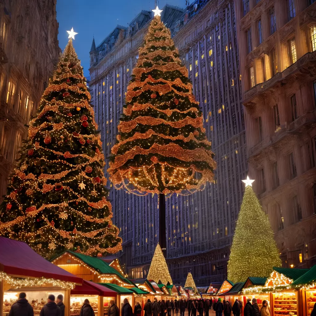 Fotos arvore natal mercado europeu luzes Fotos arvore natal mercado europeu luzes