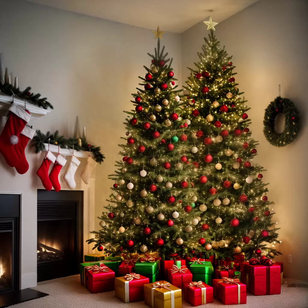 Fotos arvore natal sustentavel familia presentes