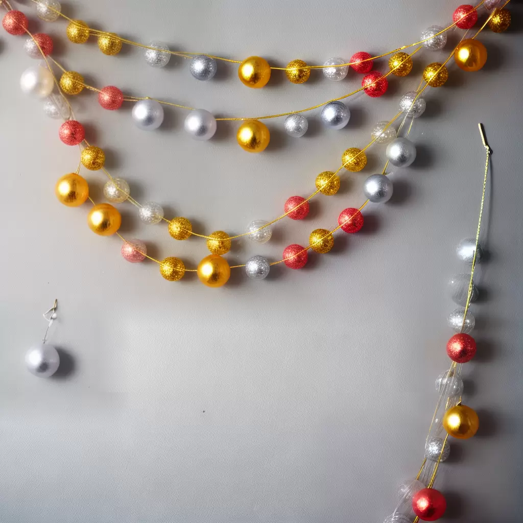 Fotos guirlanda diy glitter ouro prata parede