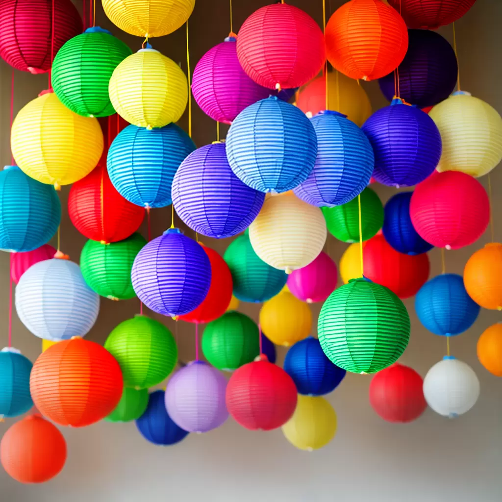 Fotos decoracao papel lanternas pompons garlands