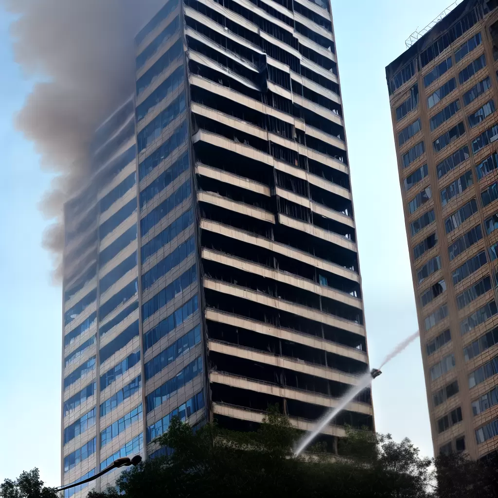 Fotos incendio predio bombeiros evacuacao