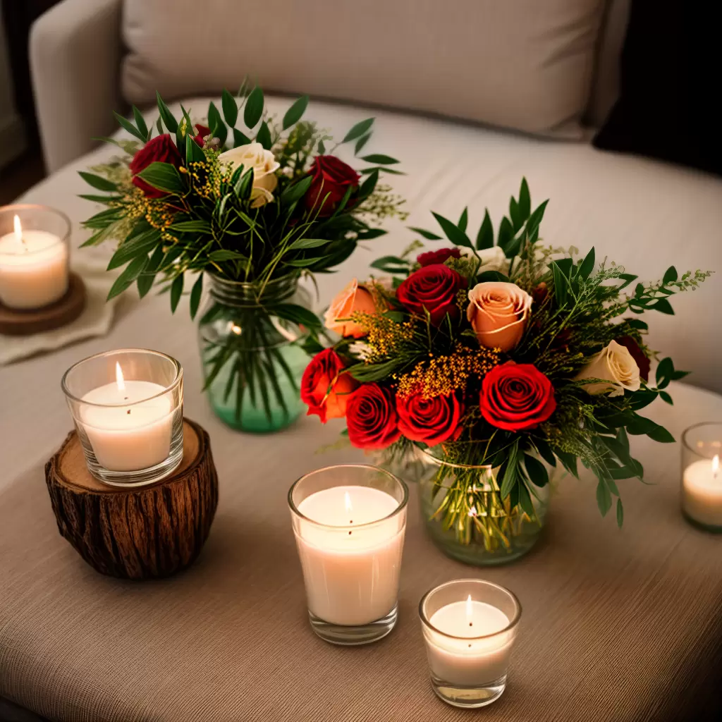 Fotos arranjo floral velas luzes casamento