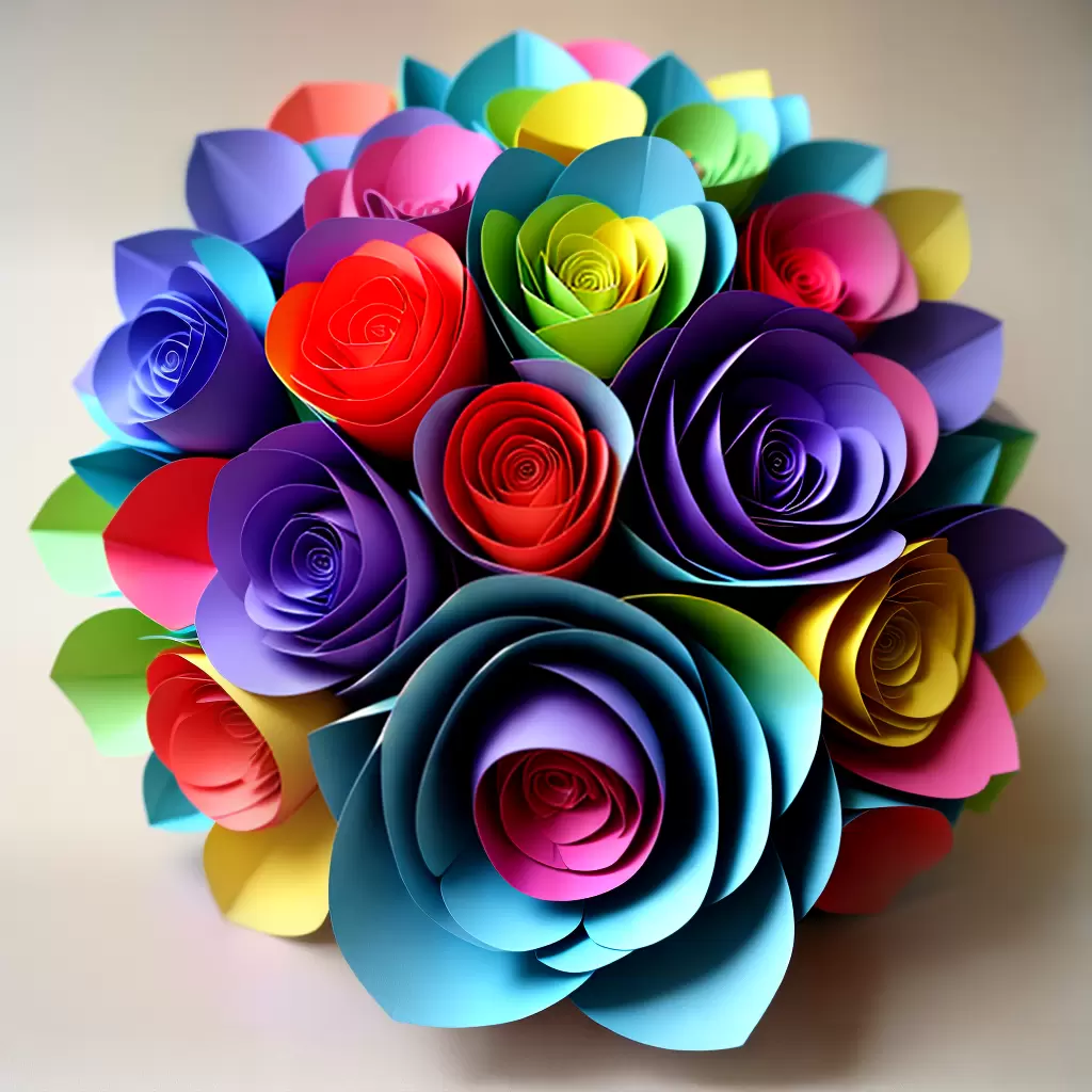 Fotos escultura papel flor colorida elegante Fotos escultura papel flor colorida elegante