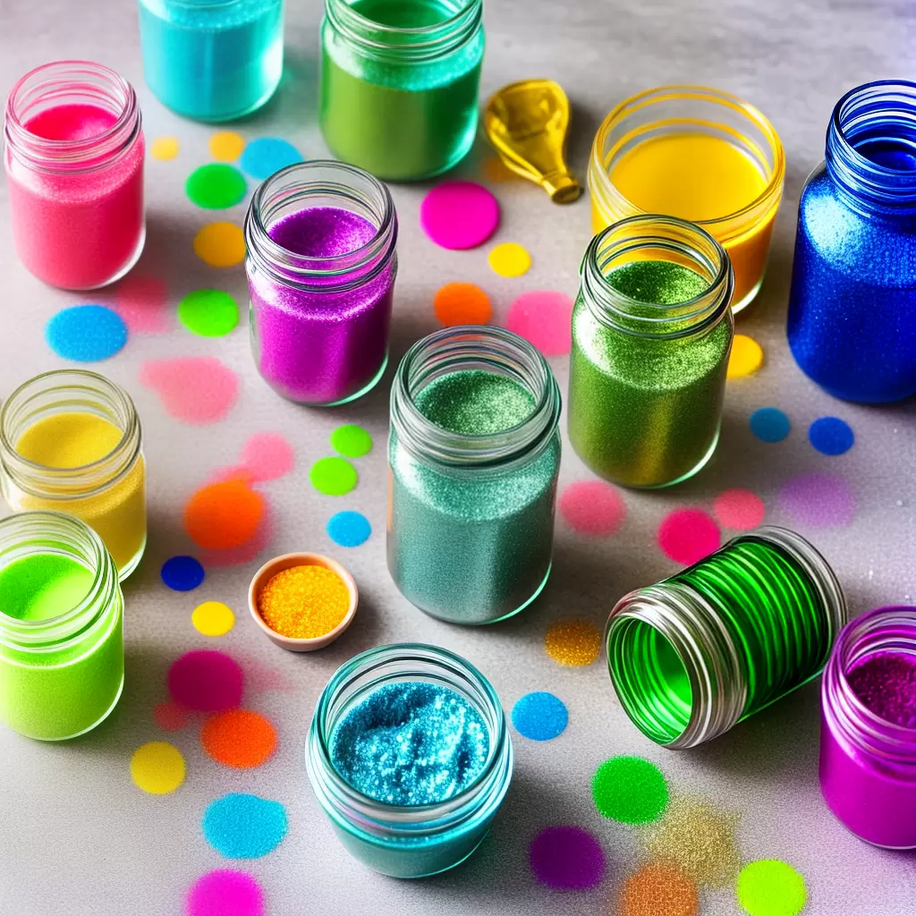 Fotos slime glitter colorido mesa diy