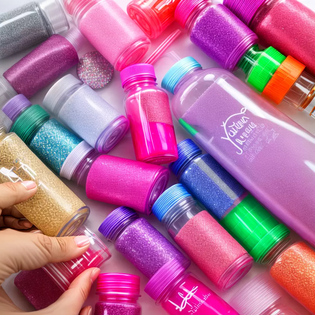 Fotos slime brilhante rosa maos artesanato