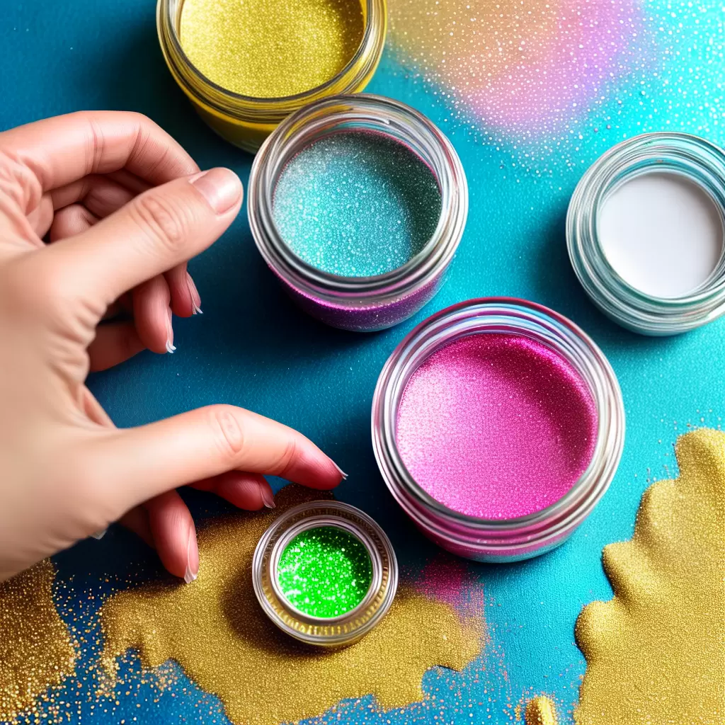 Fotos slime brilhante glitter maos arte