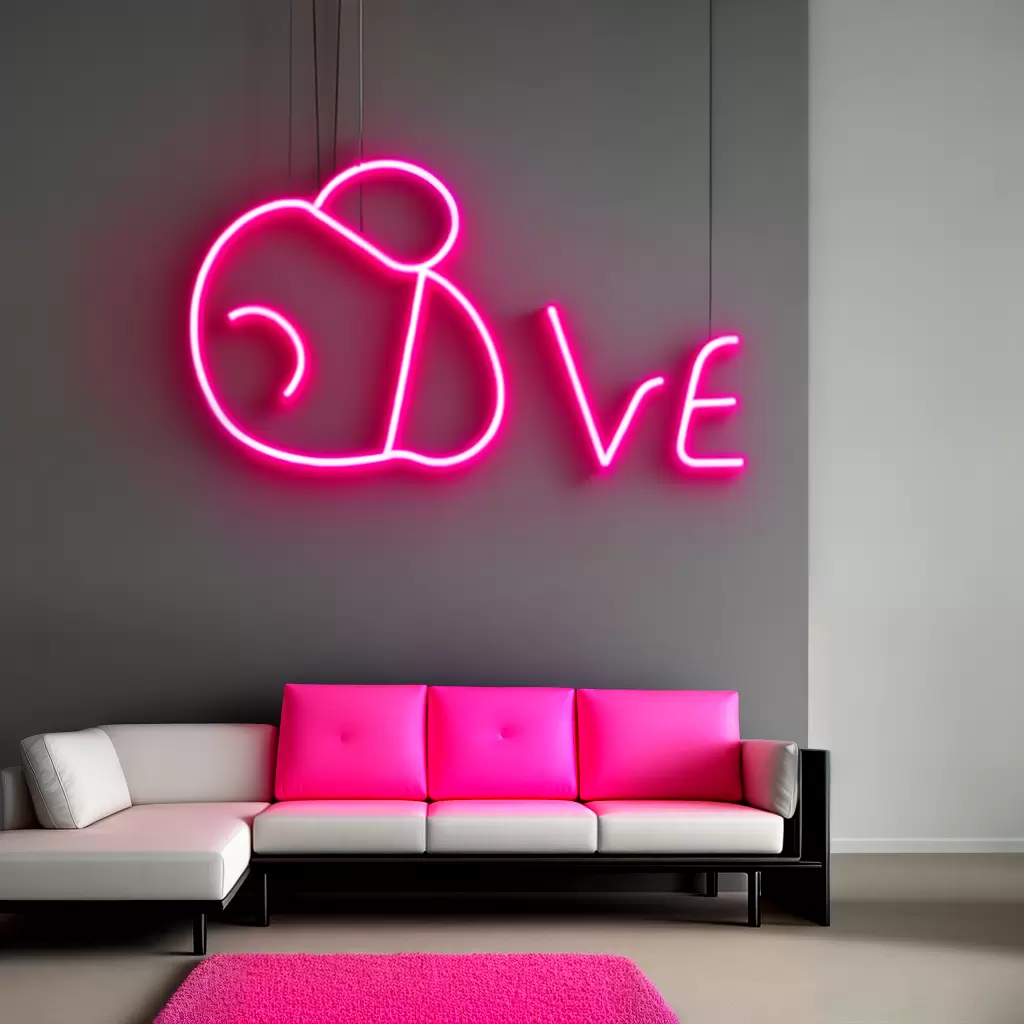 Fotos sofa preto branco neon love Fotos sofa preto branco neon love