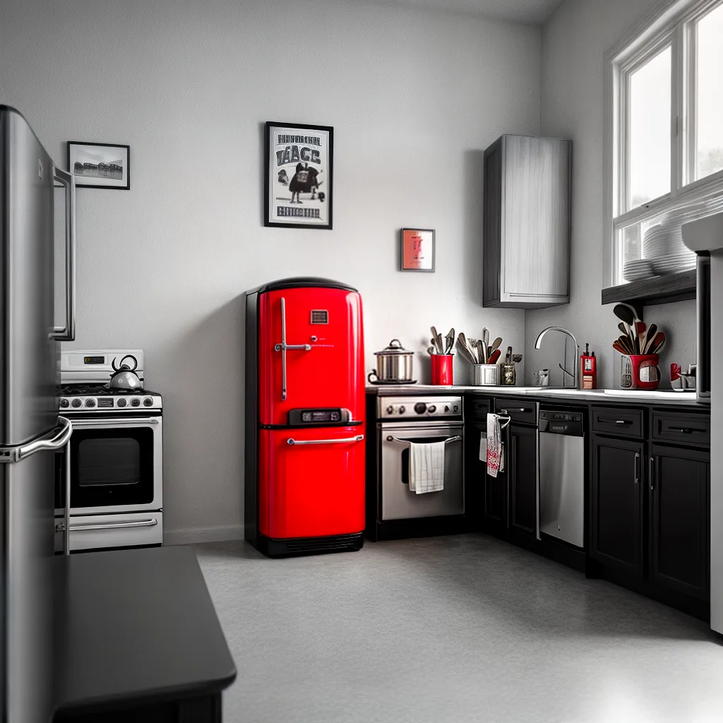cozinha retro geladeira vermelha magnetos