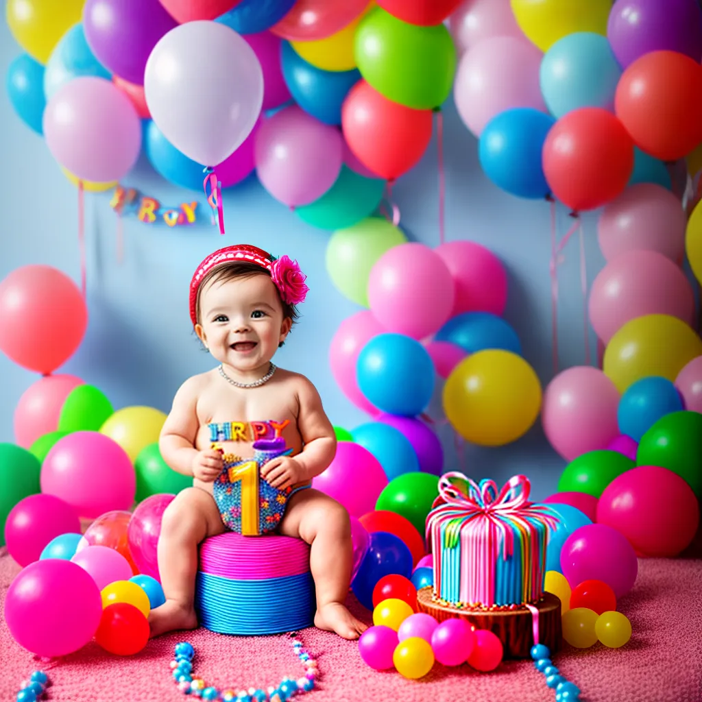 bebe sorrindo aniversario decoracao