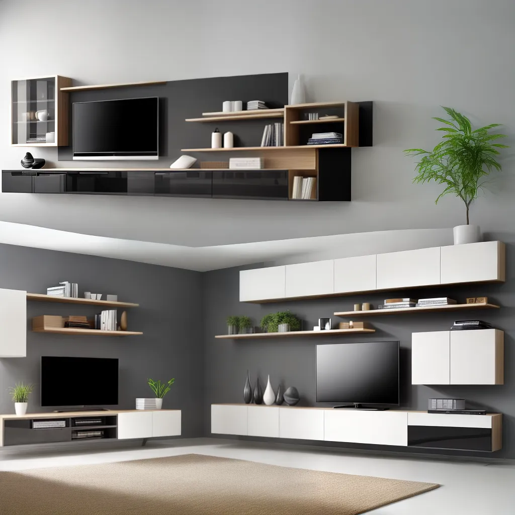 sala minimalista nichos decorativos
