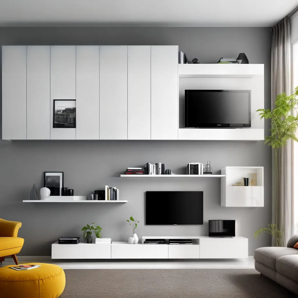 sala minimalista nichos modulares 2
