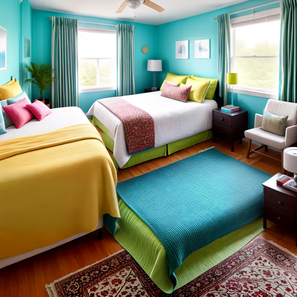 quarto colorido alegre cores naturais