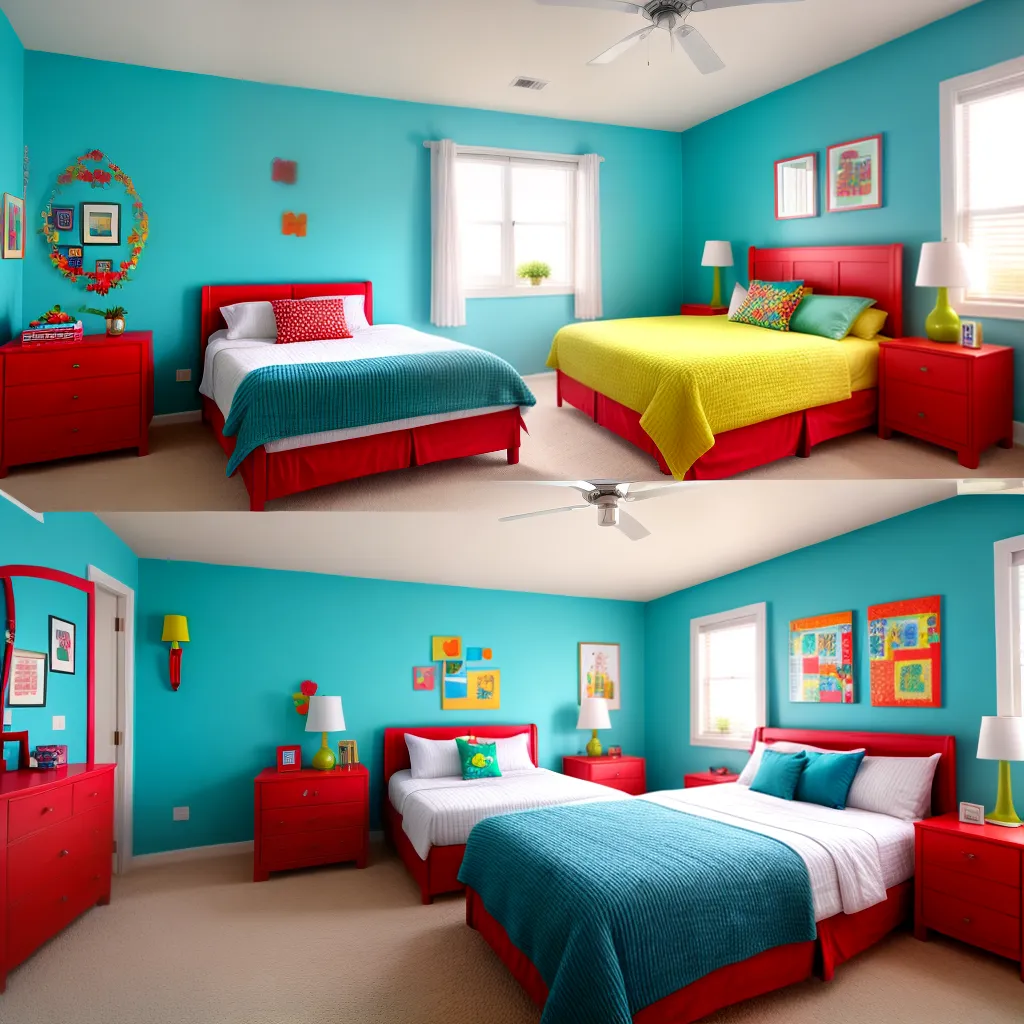 quarto colorido energia vibrante