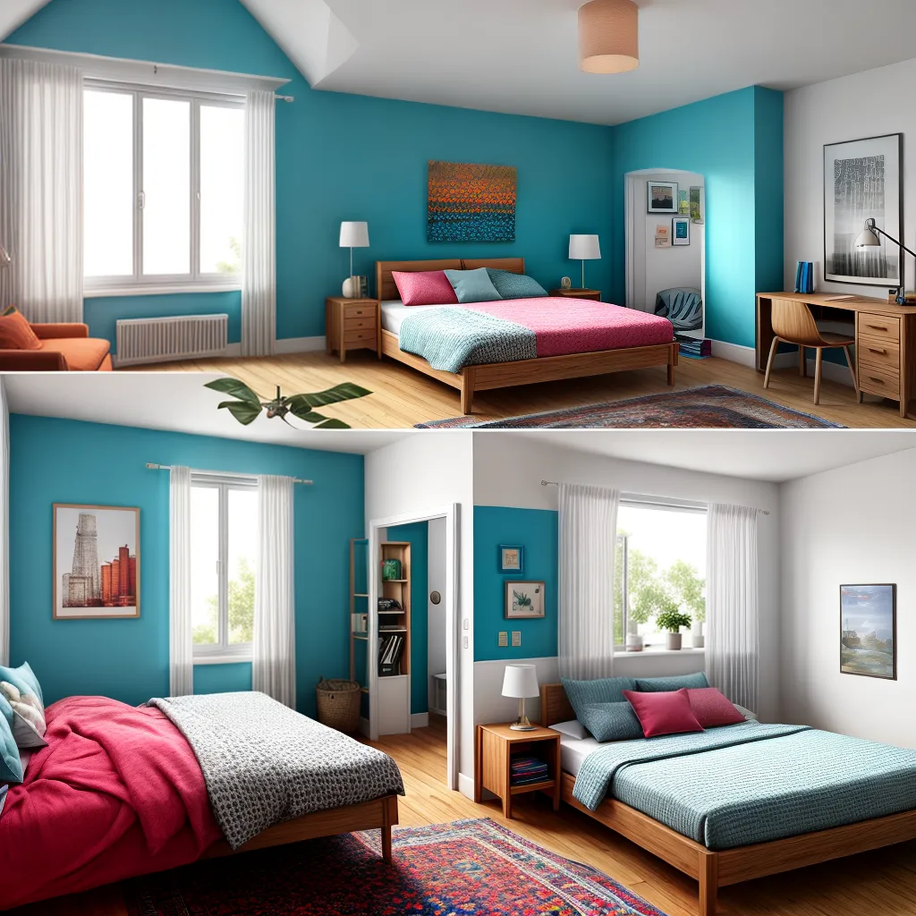 quarto decorado cores vibrantes