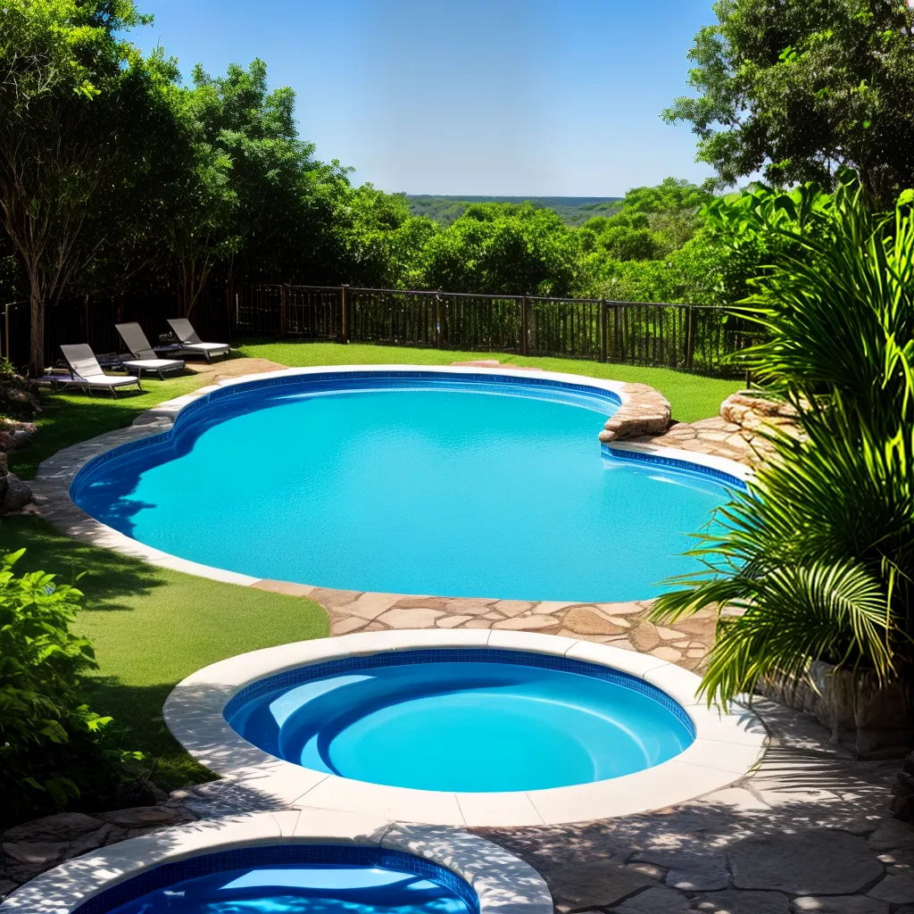 piscina azul verde sol convite