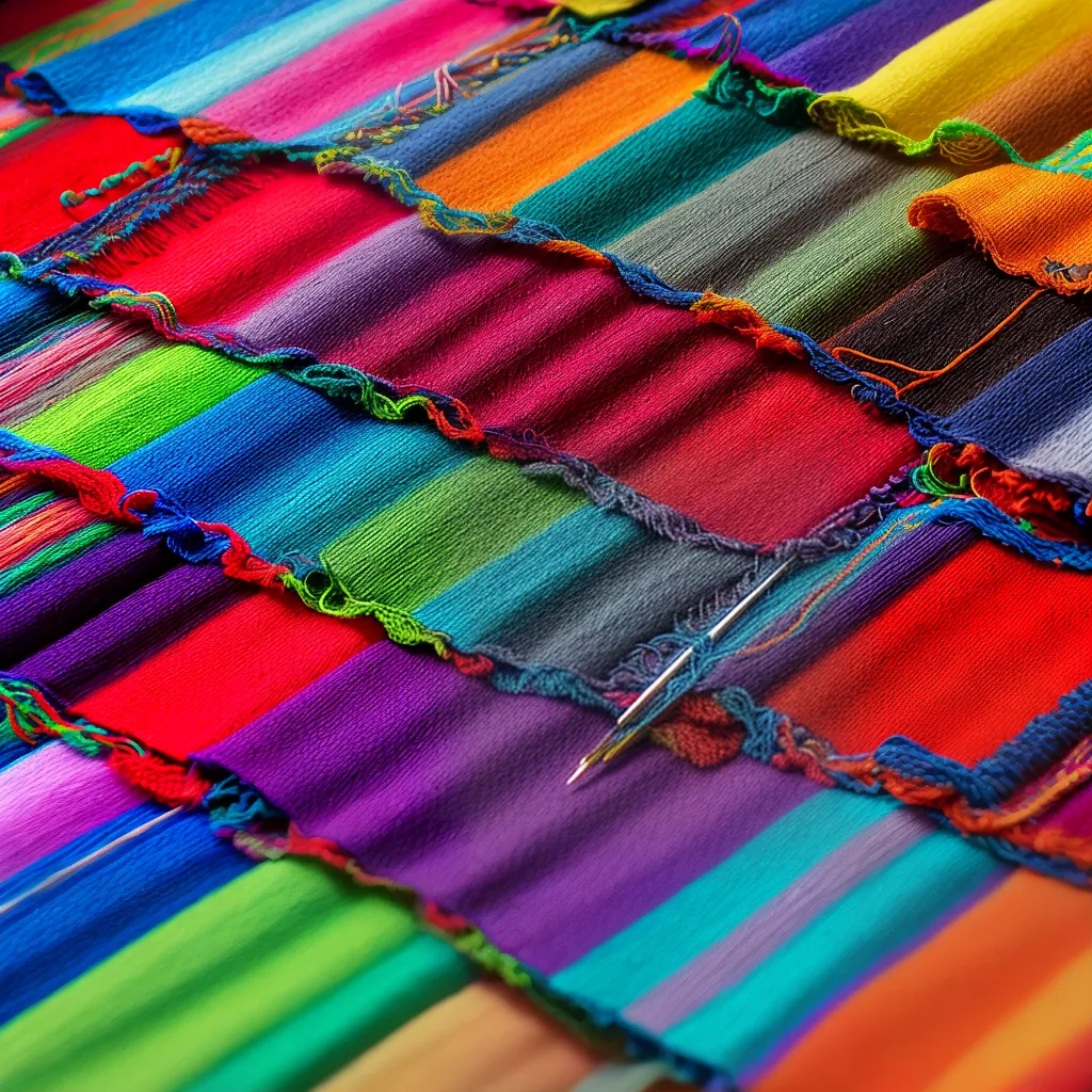 costura agulha colorida arte