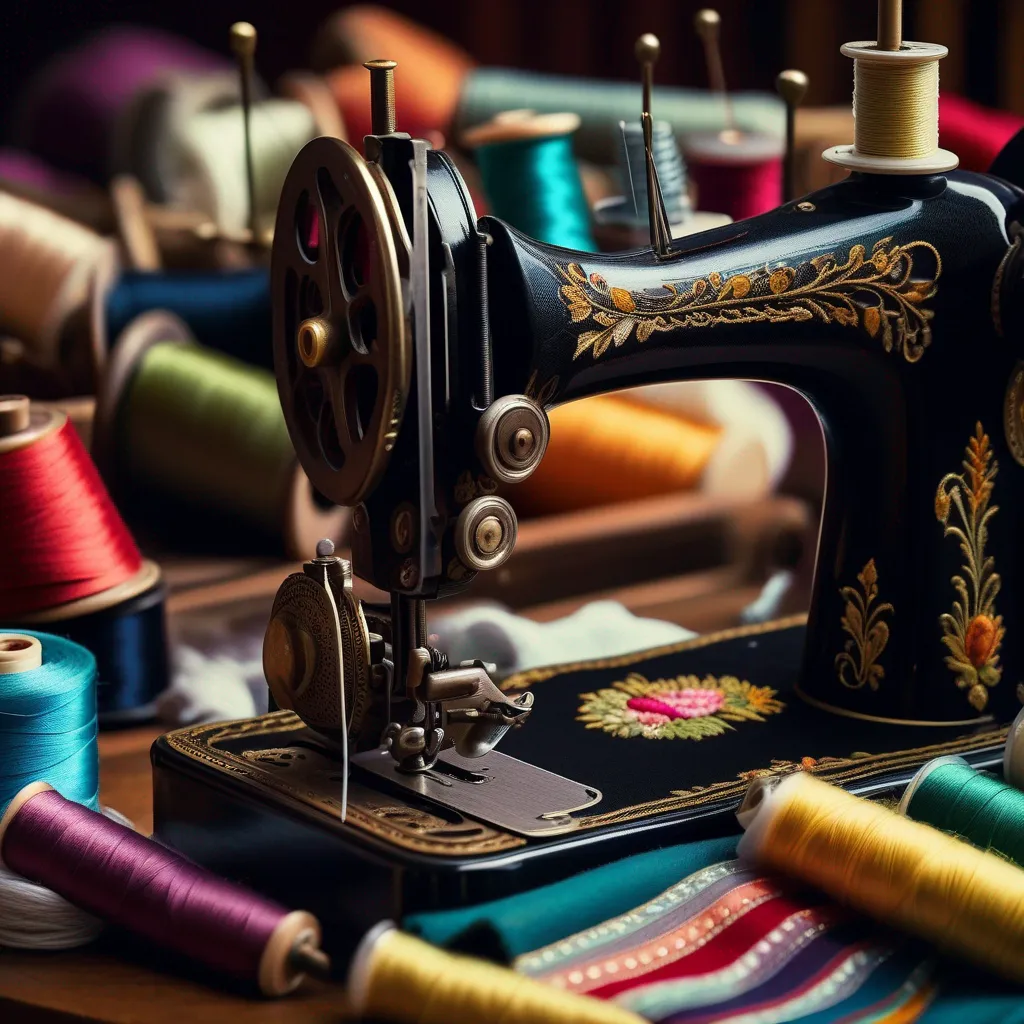 maquina costura vintage arte tecidos