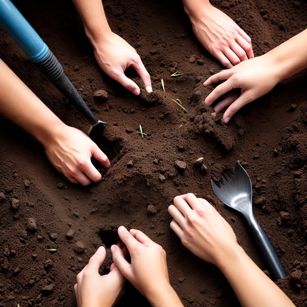 maos plantando seedling jardim organico 1