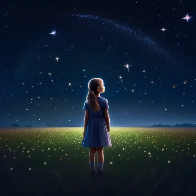 menina campo estrelas sonhos semente menina campo estrelas sonhos semente