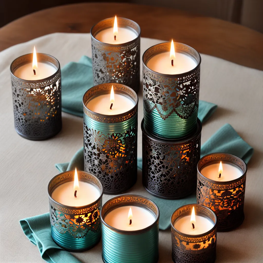 porta velas diy varios materiais