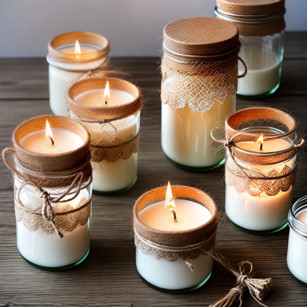 porta velas reciclado glass jar