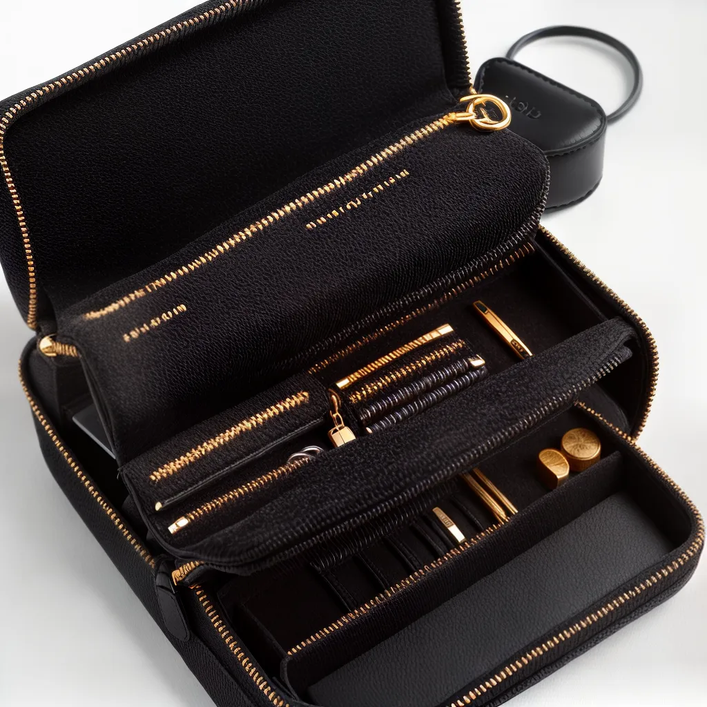 organizador joias viagem zipper preto organizador joias viagem zipper preto